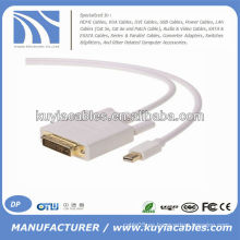 6FT / 1.8m Mini Display Port DP macho a DVI-D Male Cable de Enlace Dual Cable Cable
